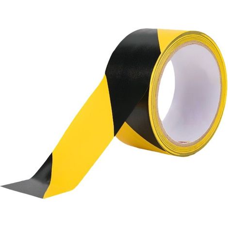 Warnband, 60 mm x 33 m, gelb/schwarz, selbstklebend (1/5)