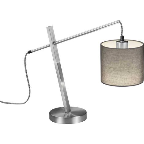 Lampe de table d'écriture accessoire de chambre d'amis lampe de lecture textile grise lampes de réalité R50361007 (1/5)