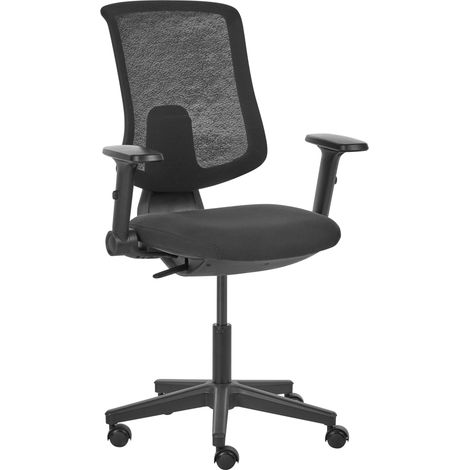 Office Chair Black Fabric Mesh Adjustable Backrest Armrests Modern Design Home Office SERO (1/5)