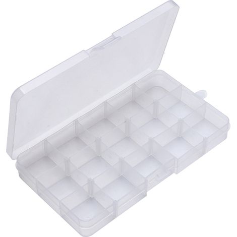 Boîte De Rangement En Plastique Transparent - 15 Compartiments Amovibles - Pour Vis Et Pièces Métalliques - Matériau Abs Durable (1/5)