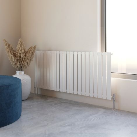 Acezanble 600x1428mm Single White Horizontal Flat Panel Central Heating Designer Radiator