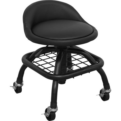 Sealey Creeper Stool Pneumatic with Adjustable Height Swivel Seat & Back Rest SCR02B