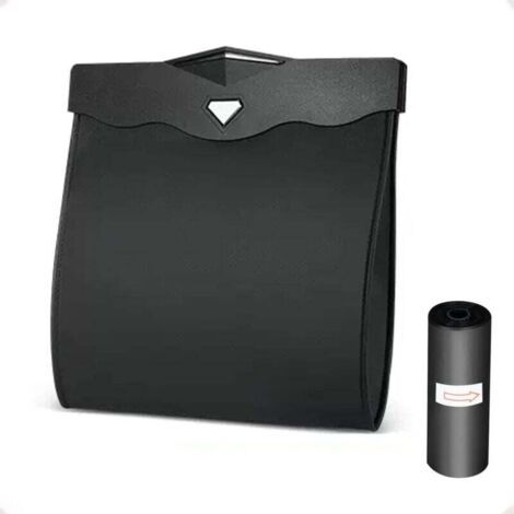 Suspendre poubelle voiture interieur, Poubelle de voiture avec ouverture magnétique à accès rapide, Cuir PU imperméable, accessoire voiture pour siège arrière de voiture Noir