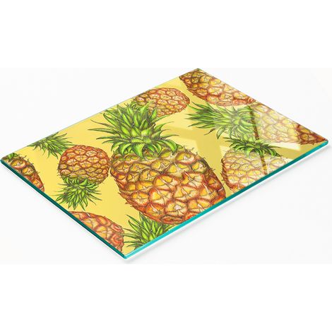 Vassoio da portata in vetro temperato con grafica ananas 80x52 cm (1/5)