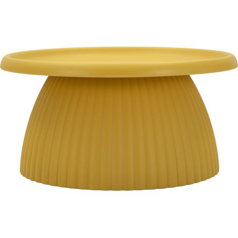 Table Basse Rainurée "Geax" 70cm Jaune (1/5)