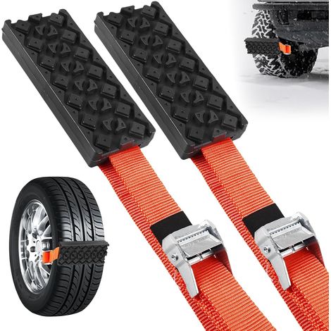 2 catene da neve in gomma, piastre di trazione per pneumatici, strisce antiscivolo per pneumatici per auto, per tutti i tipi di pneumatici (1/5)