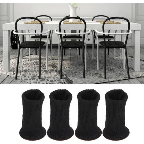 Set mit 4 Stuhl- und Hockerbeinen mit rutschfesten Spitzen, geräuschlos, verschleißfest und sturzsicher, für Tisch- und Stuhlbeine, schwarz. (1/5)