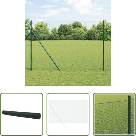 vidaXL Terrassenzaun -  Hexagonzaun Grün 1,4 x 25 m PVC (1/5)