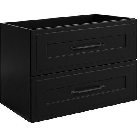 Meuble sous lavabo de style classique en noir, 80 x 57 x 46 cm (1/5)