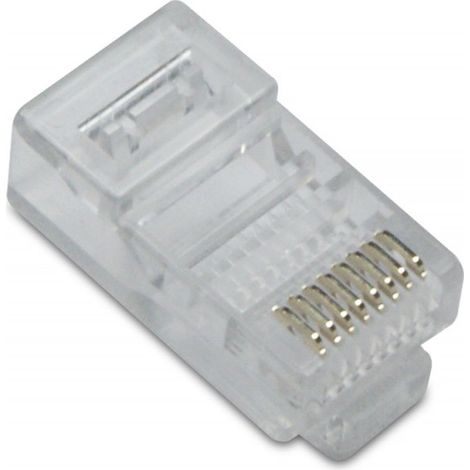 Fiche (lot de 10) RJ45 mâle à sertir contacts dorés (1/3)