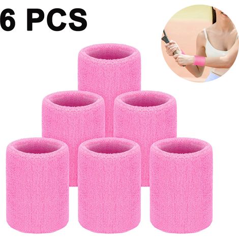 Bracelet de sport en coton coloré pour hommes et femmes, bandeau anti-transpiration en tissu éponge aux couleurs fluo - Idéal pour le tennis, le basketball, la course à pied et la salle de sport. (1/5)