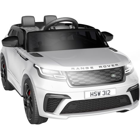 GARVEE 12V Kinder Elektroauto mit Fernbedienung, Lizenzierter Land Rover, Musik über Bluetooth/MP3, Sicherheitsgurt, für Kinder ab 3 Jahren, Weiß (1/5)