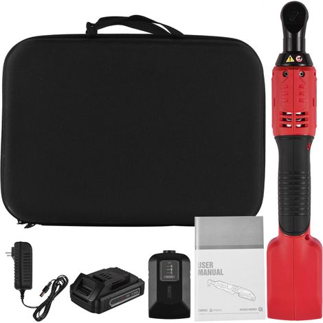 Llave de carraca eléctrica inalámbrica Geevorks de 3/8" y 20 V, 380 RPM, 60 Nm, batería de 2,0 Ah, cargador europeo.