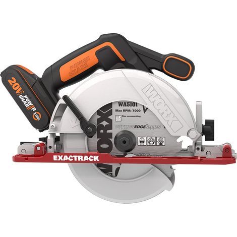 WORX wx530 – sega circolare exactrack 20 V 2Ah (1/5)