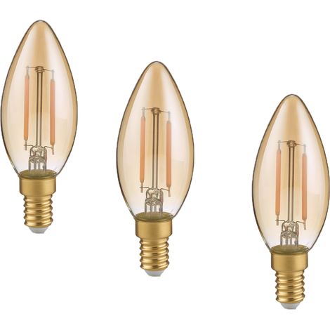 E14 Filament LED 3Stk. - 2 Watt, 225 Lumen warmweiß, Ø3cm - nicht dimmbar