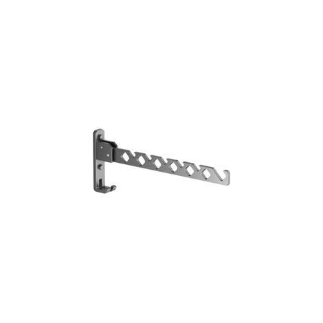 34cm Porte Cintre Mural sans Perçage, Etendoir Linge Porte, Porte vêtements Pliable Mural, Sechoir Linge Mural, Porte Vetement Mural en Alliage D'aluminium, Rotation 180°, avec Vis