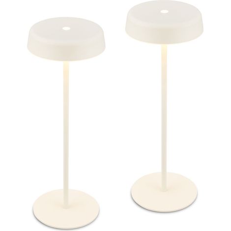 Set da 2 lampade da tavolo ricaricabili con bordo luminoso: il design moderno e l’elegante bordo illuminato rendono entrambe le lampade LED elementi decorativi, mentre il grado IP44 ne consente l’uso (1/5)