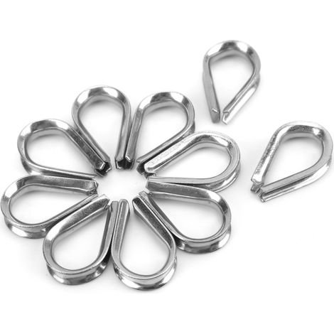 Fascette per cavi marine in acciaio inox da 3 mm, anelli di protezione per cavi, capicorda (1/5)