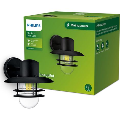 Applique d'extérieur ronde, noire, max. 25 W, IP44 résistant aux intempéries, ampoule non fournie (1/5)