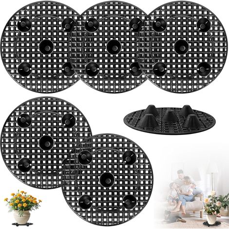 6 Round Drainage Grids Pots Flowers, 30 cm Elevators Pads Mesh Plants, Pot Pad Flower Plastic Mat Grid Drainage Root Protection Floor for Outdoor, Garden, Indoor, Balcony, Terrace (1/5)
