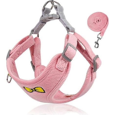 Verstellbares Hundegeschirr mit atmungsaktiver Leine, XL pinkfarbenes Outdoor-Hundegeschirr, bequem und sicher.