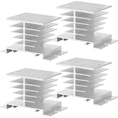 4 Pcs SSR Dissipateur Thermique, 80×50×50mm Aluminium Radiateur Relais SSR Radiateur Solid State SSR pour SSR-10A 25A 40A Distance Entre les Trous 48mm (1/5)