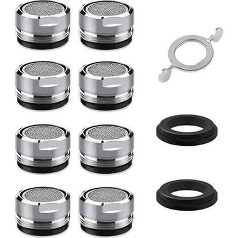 Mousseur Robinet M24 - Economiseur D'eau Avec Filtre Acier Inoxydable - Pour Robinets Cuisine Et Salle De Bains - Lot De 8