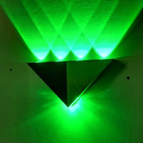 Applique murale LED Up & Down 5W, forme triangulaire moderne, lumière lavage de mur intérieur, lampe néon verte pour chambre