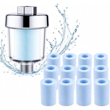Filtre de douche, filtre anti-calcaire de douche avec raccord de 20 mm, avec c pour pommeau de douche, douchette à main, robinet (1/5)