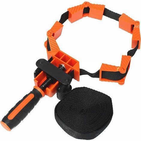 Presse à Cadre, 4m Sangle de Serrage en Plastique et Nylon Serre-Joint d'angle Outil d'Encadrement pour Objets Polygonaux