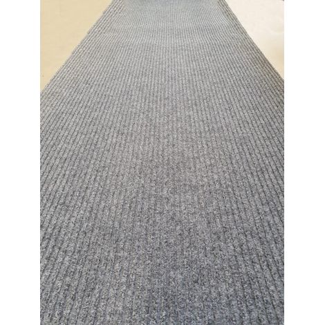 Tapis de Passage, Tapis de Couloir, Rayé, idéal Couloir, Devant d’Evier, Entrée de Magasin, Tailles et Couleurs au Choix - 100 x 600 cm - Gris clair. (1/5)