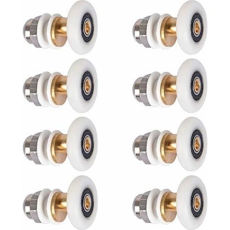 8 ruedas de rodillo de 25 mm para puertas de ducha, rodillos para puertas correderas de ducha, ruedas de repuesto para rodillos de puertas de ducha - Crezuo
