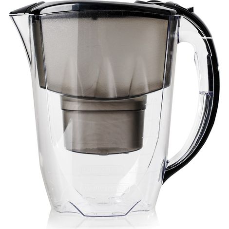 Caraffa Aquaphor Amethyst da 2,8 l con indicatore di cambio cartuccia + 3 cartucce Maxfor, nero (1/5)