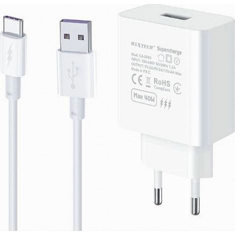MaxTech - Kit Caricabatteria Usb Caricatore Cavo Type-c 40w Supercharge Smartphone Ca-s045 - (1/3)