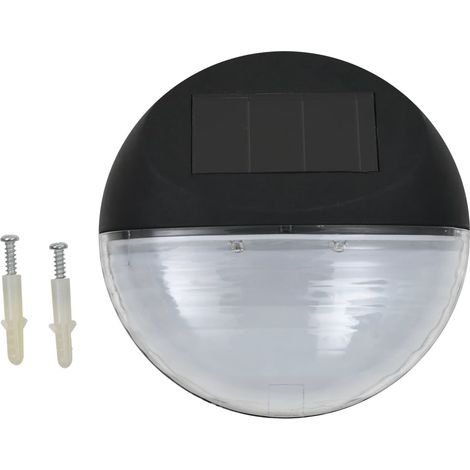 Maison Exclusive - Lampade Solari da Parete da Esterni a LED 12 pz Rotonde Nere (1/5)