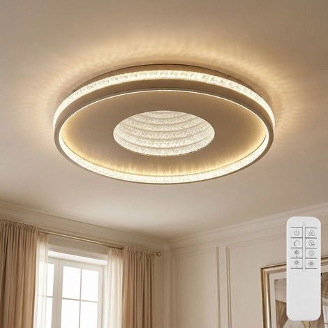 Plafonnier, lampe de plafond, couleur sable, effet 3D, intensité variable, fonction mémoire, diamètre 51 cm