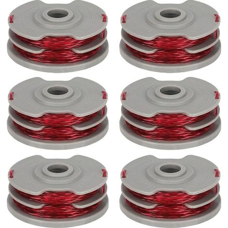FLY021 599431790 Paquete de 6 bobinas de hilo para desbrozadora compatibles con Flymo Contour 500 XT, Power Trim 500 XT, Mini Trim Auto ST/XT/Plus XT, Mini Trim Contour XT, longitud 11 m Ø 1,5 mm