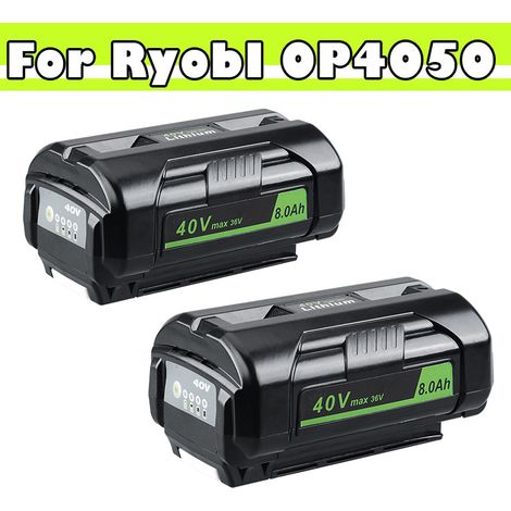 Paquet de 2 batteries de remplacement 40V 8.0Ah OP4040 pour Ryobi 40V OP4050 OP4030 RBL4020 OP4026, outils électriques sans fil, broche de batterie Lithium-ion (1/5)