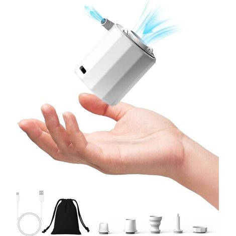 Mini pompe à air électrique , pour matelas pneumatiques, jouets gonflables, bouées, matelas pneumatiques, appareil portable avec éclairage intégré. (1/4)