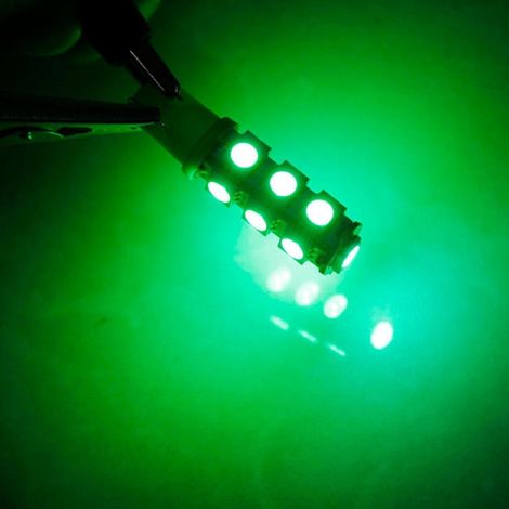 LED‑Diodenlampen für Positionslicht, T10 W5W, 13 SMD, 12 V, grün, CANbus – fehlerfrei (keine Fehlermeldungen)