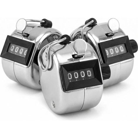 Contatore manuale a 3 pezzi, contatore a scatto in metallo, contatore meccanico a 4 cifre per inventario, marketing, fitness, sport, allenamento, scuola (1/5)
