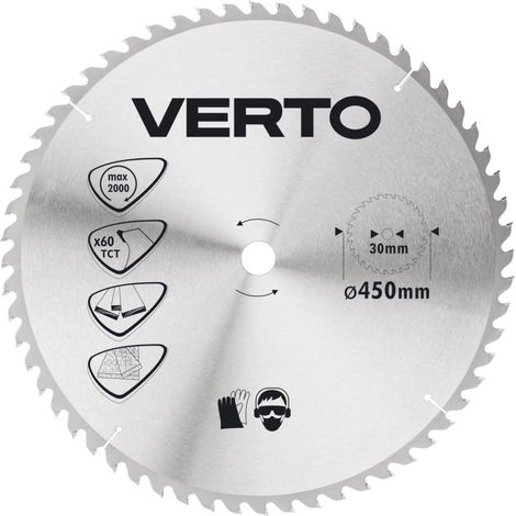 Verto - Lama Widia 450 mm x 30 mm, 60 denti - per tagli precisi del legno