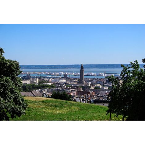 Tableau sur toile vue du Havre 65x97 cm - Impression sur Toile Murale Décorative - Image imprimée en HD sur Toile - Toile sur Châssis en Bois FSC - Fabriqué en France (1/4)