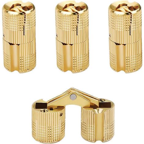 12 mm Messing-Zylinderscharniere, verdeckt, für Möbel, 180° Öffnungswinkel, 4 Stück