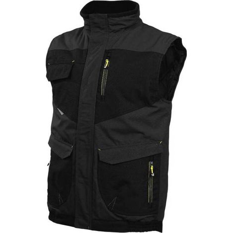 Gilet Sans Manches de Travail Ali - Taille XXL - Noir - Résistant et Confortable - D-Work