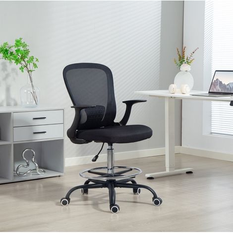 Verstellbarer hoher Bürostuhl mit Fußring und Lordosenstütze, schwarz HAVRYA (1/3)