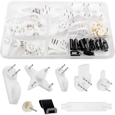 72 Pieces Trace Hard Wall Hook, Frame Hook, Drywall Hanging Hook, for Hanging Photo Frames, Clocks