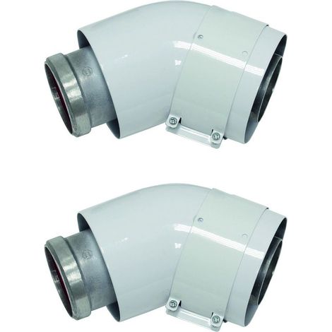 Vaillant Bogen 45 Grad (2 St.) turboTEC Luft-/Abgasführung, Alu, 60/100 mm, 303809 (1/2)