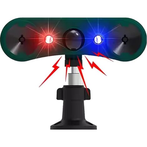 Outdoor Solar Motion Sensor Alarm, Infrared Strobe Light Induction Alarm Detector Sound Warning and Flash, Ultrasonic Security Alarm (1/4)