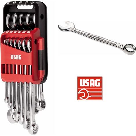 SERIE SET KIT 12 CHIAVI COMBINATE FISSA E STELLA PROFESSIONALI USAG 285 DS12